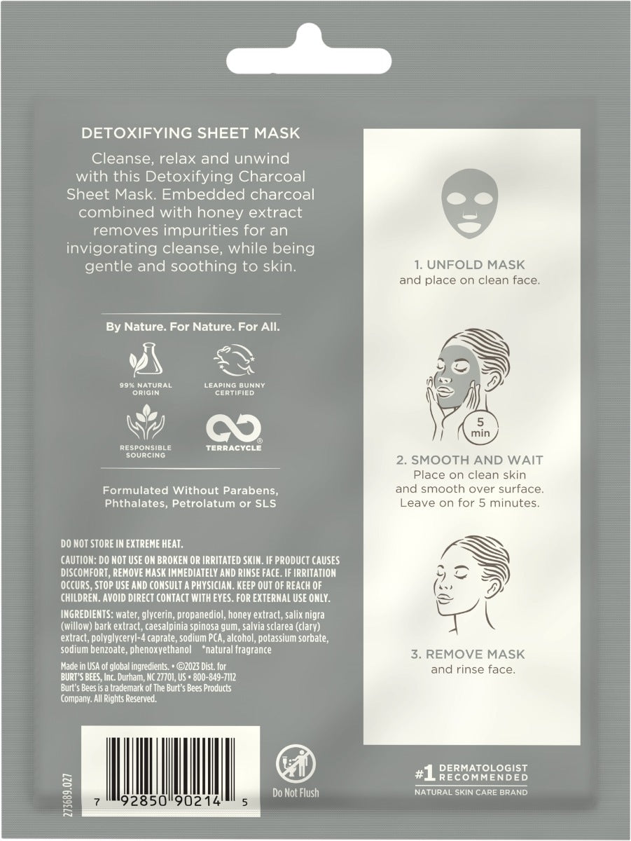 Detoxifying Charcoal Sheet Mask with Honey